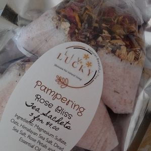 Pampering Rose Bliss Tea Bath Sachets- 3 Tea Sachets Per Bag